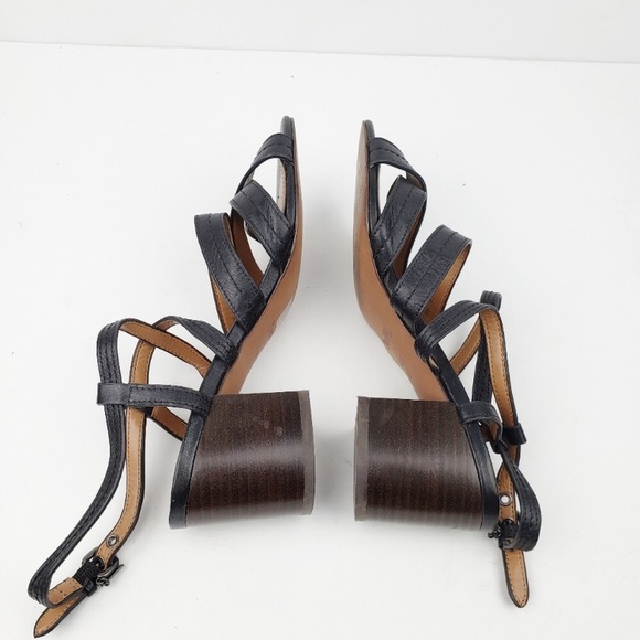 Coach Terry Black Leather Sandals Size 6.5 - Picture 6 of 10